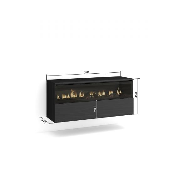 Chimenea Eléctrica Led Colgado Suspendido Negro Innovation Home Furnish Sl.