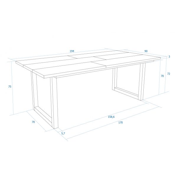 Conjunto Mesa 200  negro patas U Innovation Home Furnish Sl.