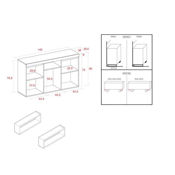 Conjunto Mesa 200  negro patas U Innovation Home Furnish Sl.