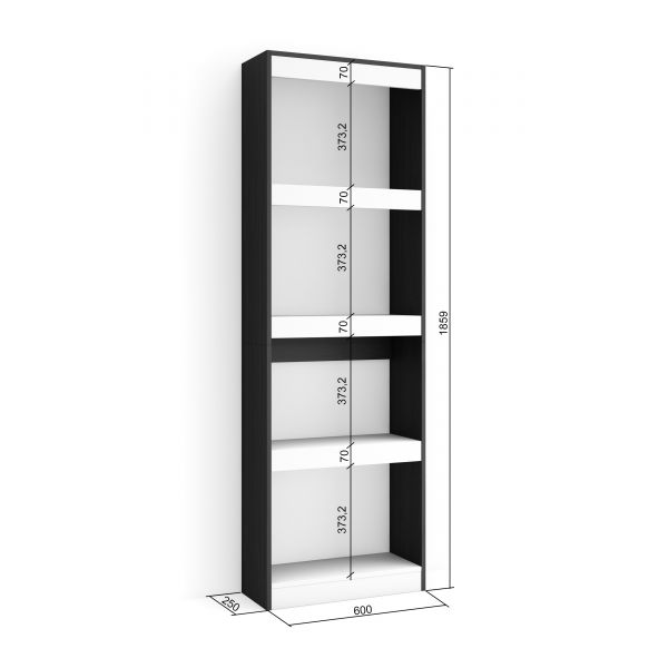 Libreria Estanteria 60x186x25 Blanco y negro Innovation Home Furnish Sl.