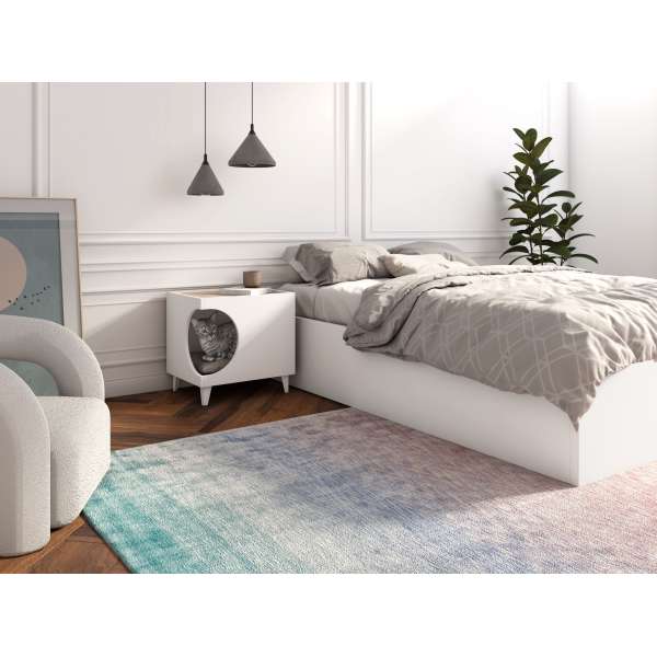 Mesita mascota Ellie Blanco Roble Innovation Home Furnish Sl.