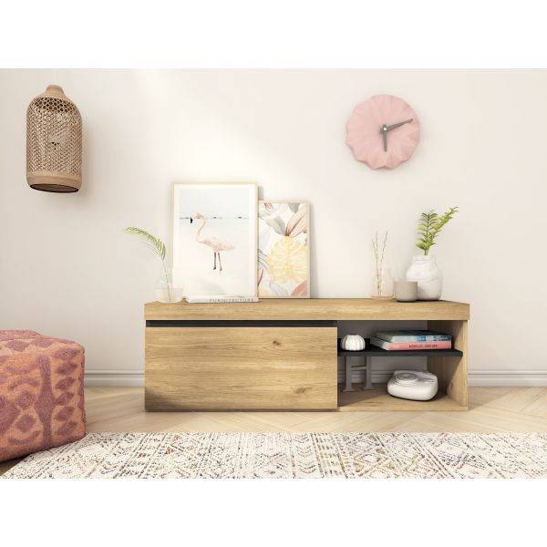 Mueble de Tv Naturale Roble Negro 120 cm Innovation Home Furnish Sl.