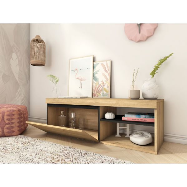 Mueble de Tv Naturale Roble Negro 120 cm Innovation Home Furnish Sl.