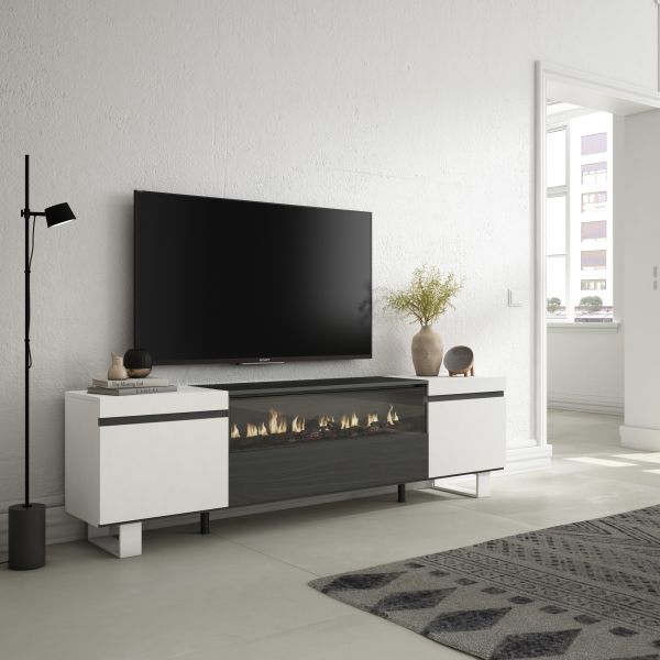 Mueble tv / televisión 200 x 57 x 35cm chimenea eléctrica led ta