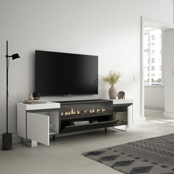 Mueble TV / Televisión 200 x 57 x 35cm chimenea eléctrica LED ta Innovation Home Furnish Sl.