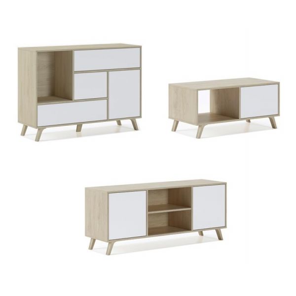 Set wind Puccini Blanco- mueble tv - mesa centro  Innovation Home Furnish Sl.