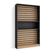 Libreria Estanteria 110x186x25 Roble y Negro Innovation Home Furnish Sl.