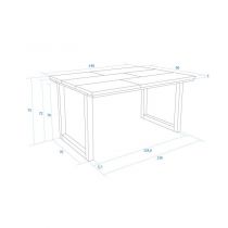 Mesa Comedor 140 cemento patas U Blanca Innovation Home Furnish Sl.