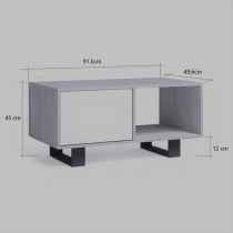 Mesa de centro wind 92x50x45 Roble Blanco Innovation Home Furnish Sl.