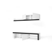 Mueble de Salon IDEM naturale Blanco y Negro sin patas Innovation Home Furnish Sl.