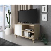 Mueble TV 100 Modelo wind Color Puccini / Blanco 95 x 40 x 57 cm Innovation Home Furnish Sl.