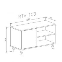 Mueble TV 100 Modelo wind Color Puccini / Blanco 95 x 40 x 57 cm Innovation Home Furnish Sl.