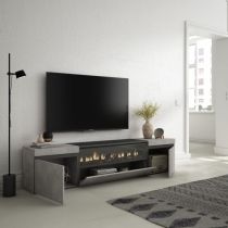 Mueble Tv Televisión 200x45x35 Cemento Innovation Home Furnish Sl.